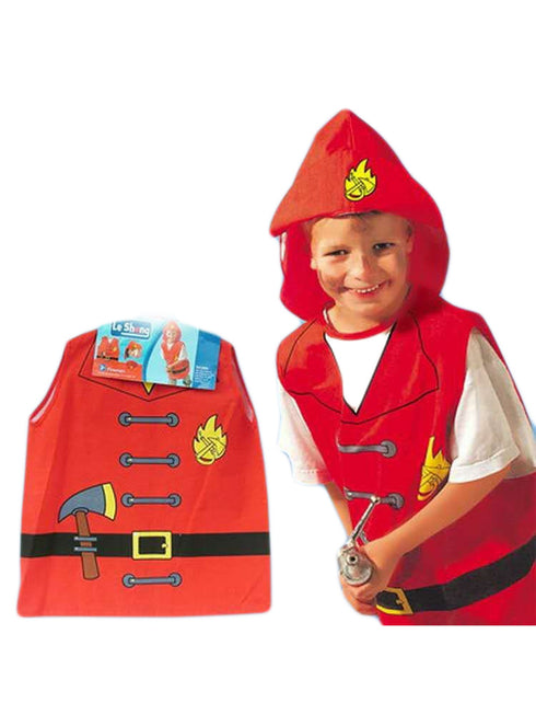 Little Boys Red Fireman Halloween Vest Hat Costume 3-8 - SophiasStyle.com